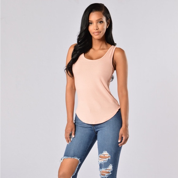 Light Pink Criss Cross Tank - Picture 1 of 5